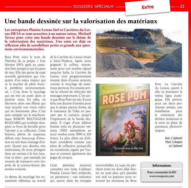 Publication dans Point Chablais pour la sortie de Rose Pom | Michaël Terraz