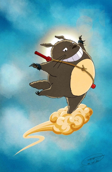 Mashup Totoro/Son Gokû | Michaël Terraz